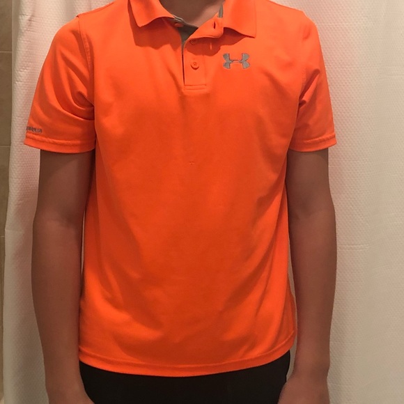 under armour orange golf shirt